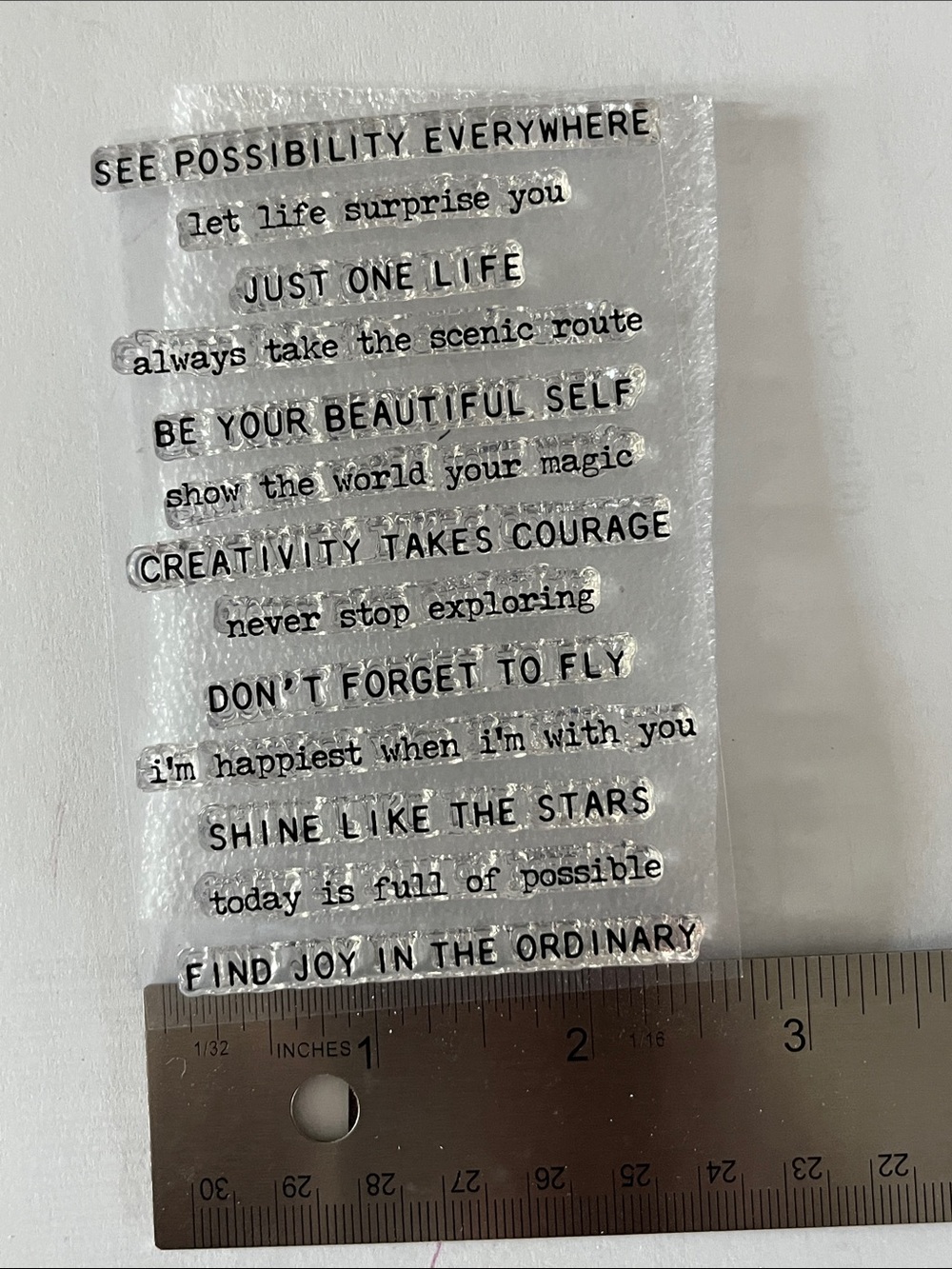 Pinkfresh Studio Simply Sentiments Clear Photopolymer Stamp Set Inspirational